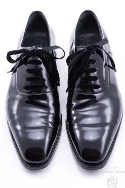 Slim Black Velvet Evening Shoelaces
