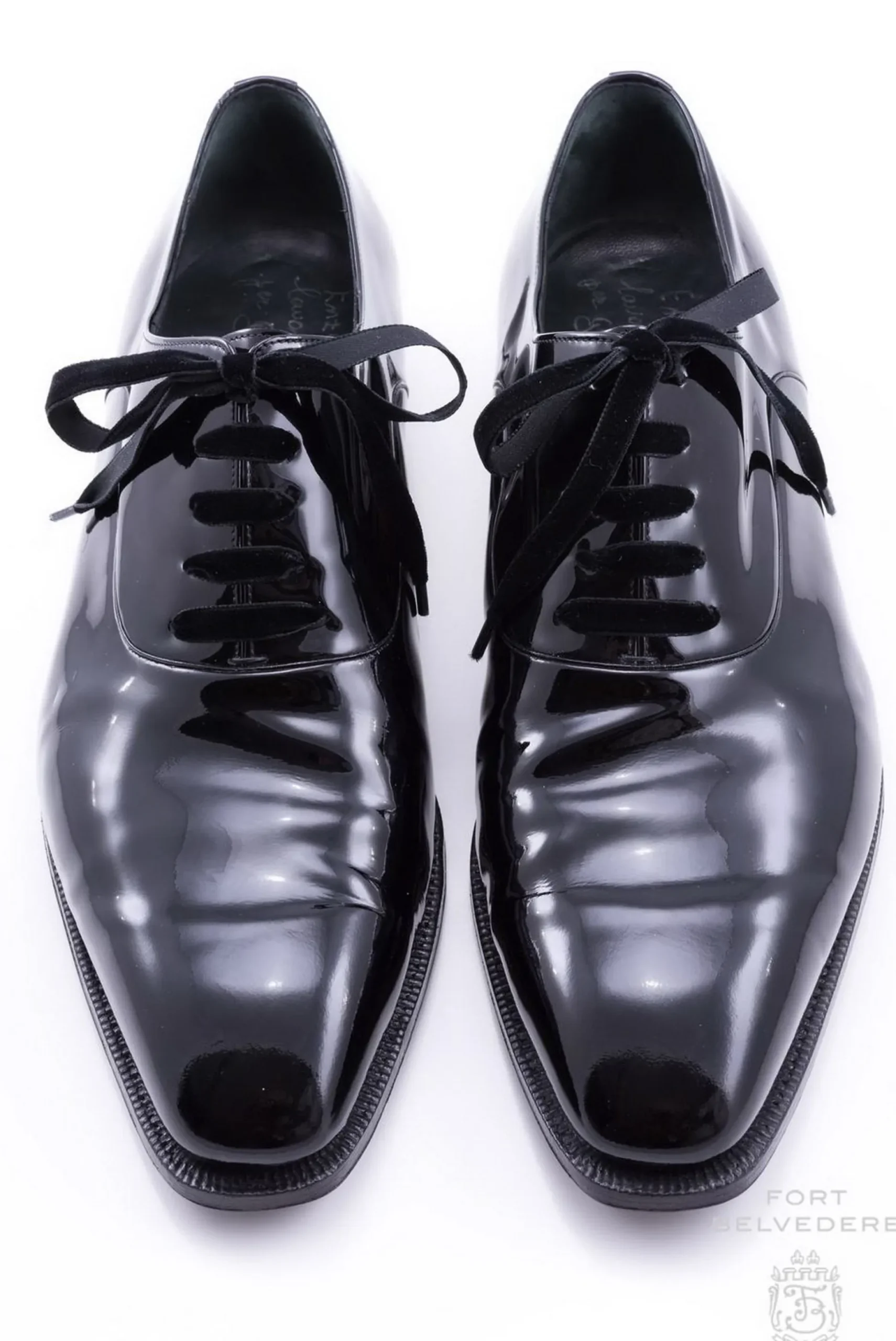 Slim Black Velvet Evening Shoelaces