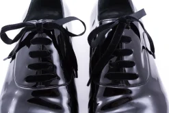Slim Black Velvet Evening Shoelaces
