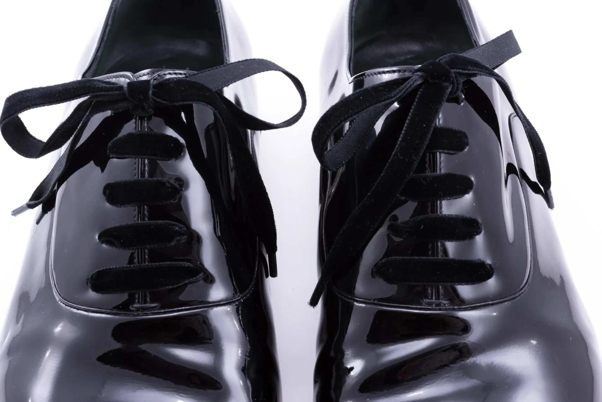 Slim Black Velvet Evening Shoelaces