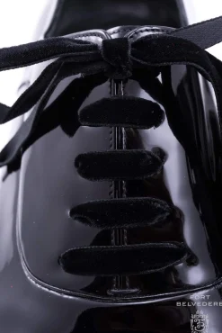 Slim Black Velvet Evening Shoelaces