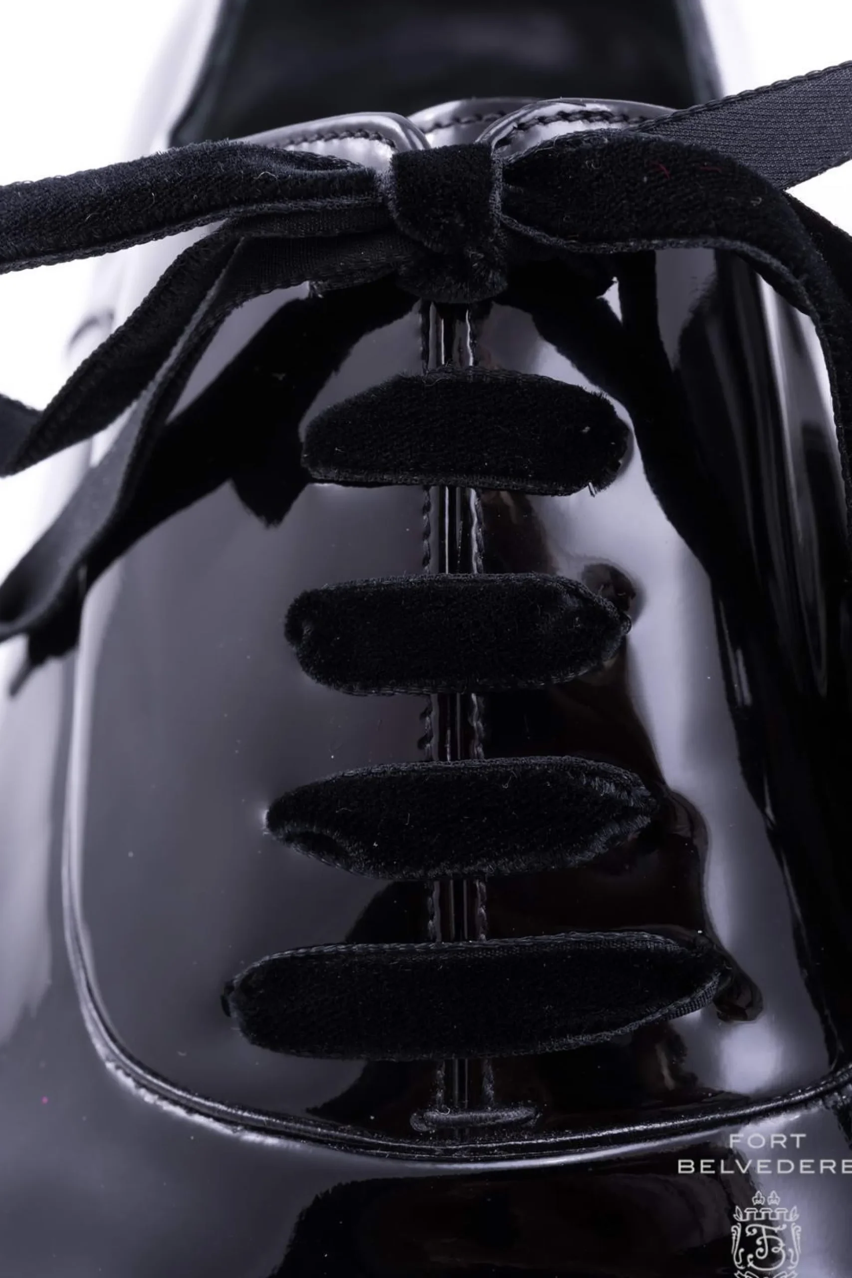 Slim Black Velvet Evening Shoelaces