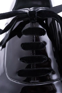 Slim Black Velvet Evening Shoelaces