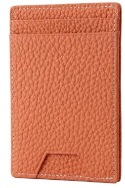 Slim Orange Togo Leather Cardholder Wallet