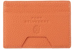 Slim Orange Togo Leather Cardholder Wallet