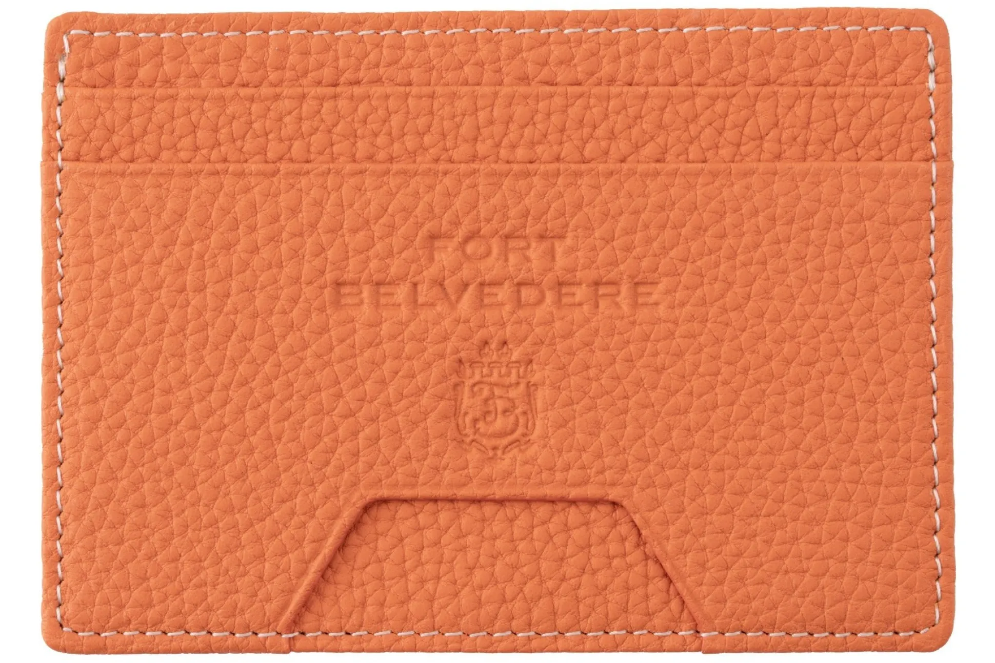 Slim Orange Togo Leather Cardholder Wallet