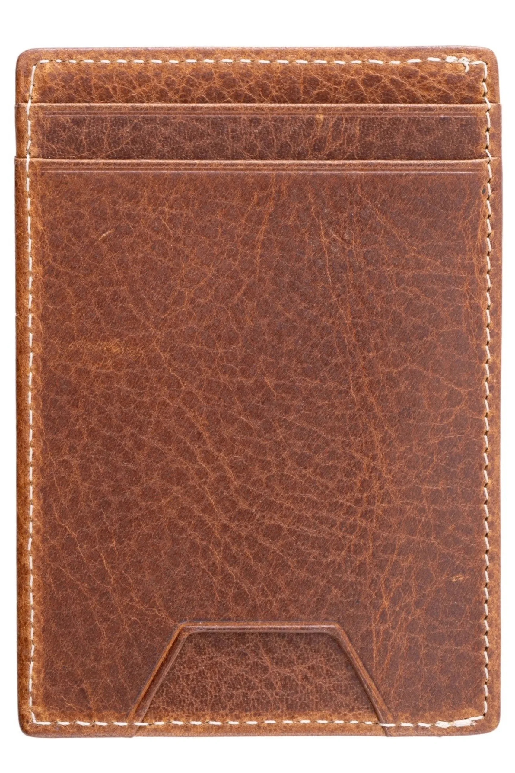 Slim Saddle Brown Dumont Leather Cardholder Wallet