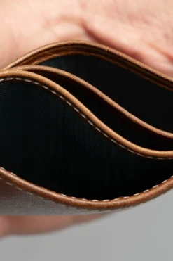 Slim Saddle Brown Dumont Leather Cardholder Wallet