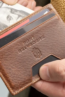 Slim Saddle Brown Dumont Leather Cardholder Wallet