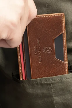 Slim Saddle Brown Dumont Leather Cardholder Wallet