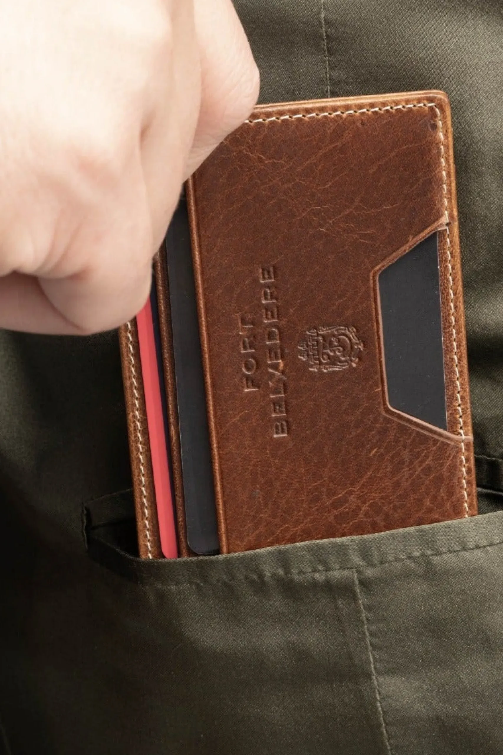 Slim Saddle Brown Dumont Leather Cardholder Wallet