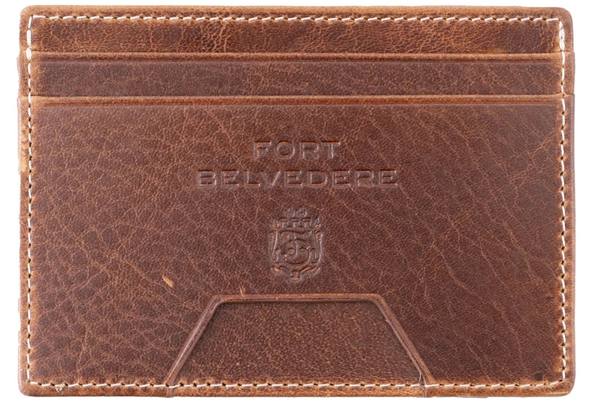 Slim Saddle Brown Dumont Leather Cardholder Wallet