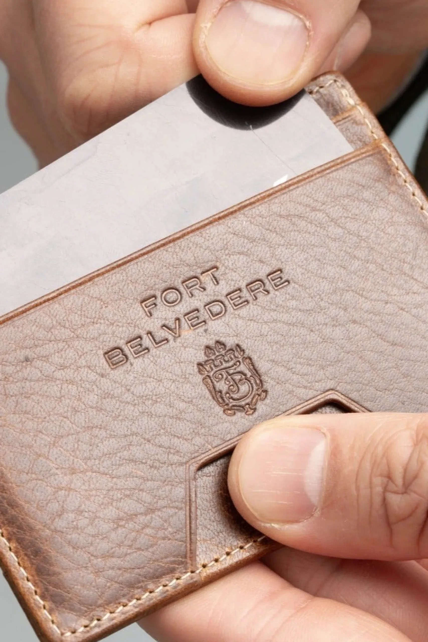 Slim Saddle Brown Dumont Leather Cardholder Wallet