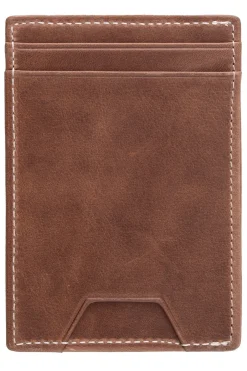 Slim Saddle Brown Montecristo Leather Cardholder Wallet