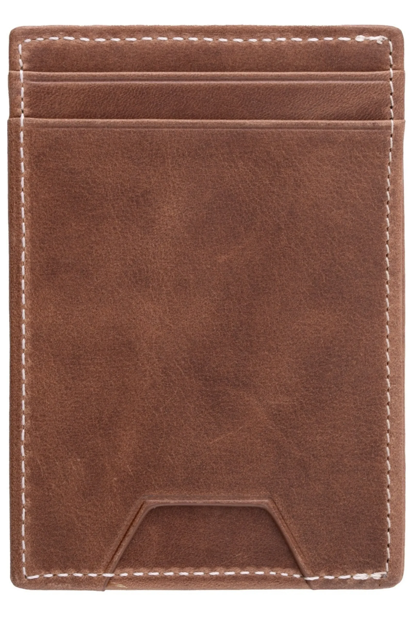 Slim Saddle Brown Montecristo Leather Cardholder Wallet