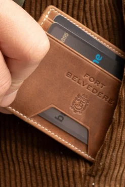 Slim Saddle Brown Montecristo Leather Cardholder Wallet