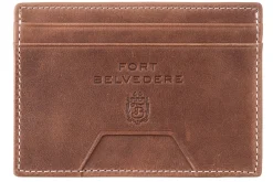 Slim Saddle Brown Montecristo Leather Cardholder Wallet