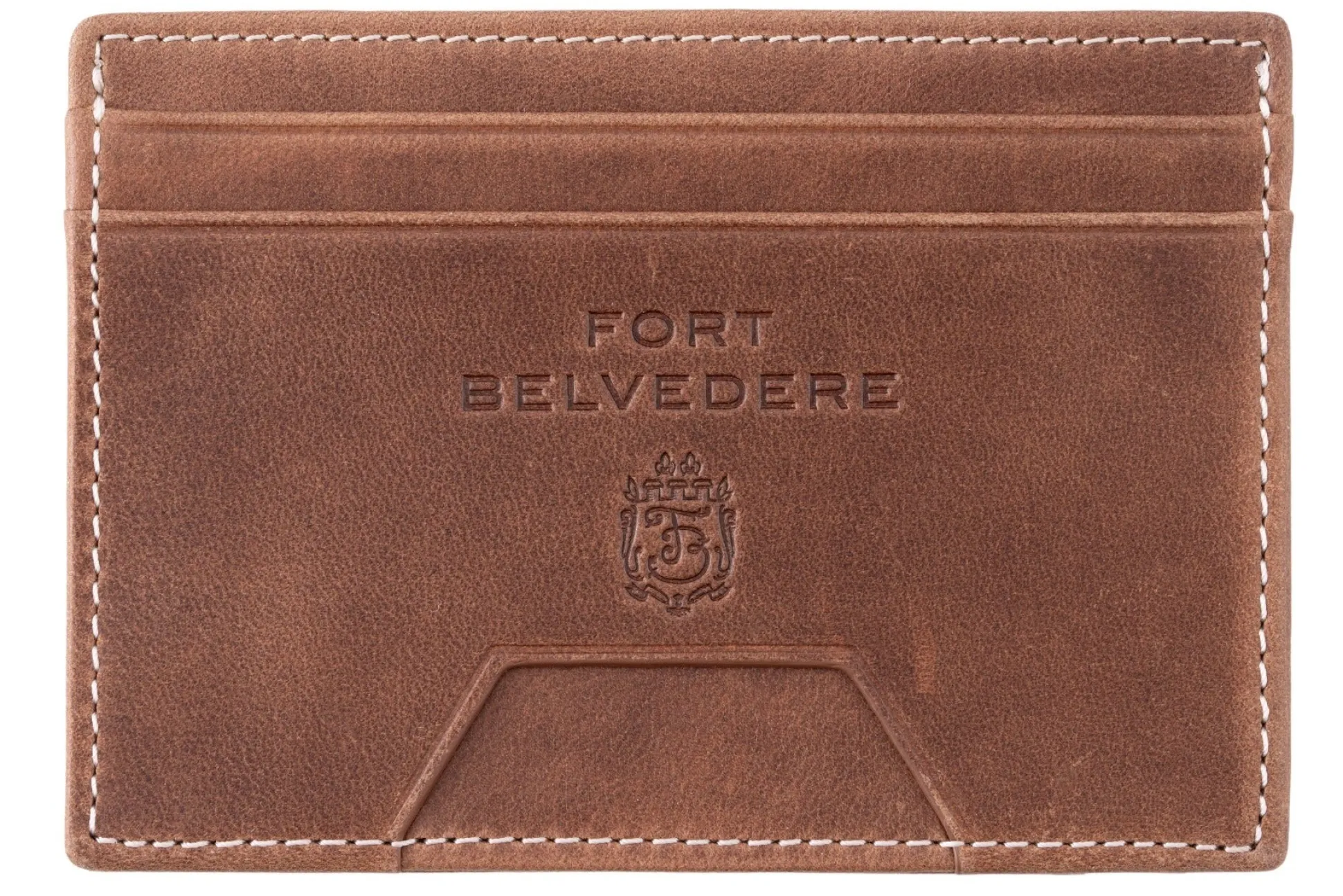 Slim Saddle Brown Montecristo Leather Cardholder Wallet