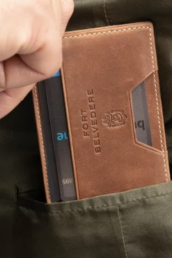 Slim Saddle Brown Montecristo Leather Cardholder Wallet
