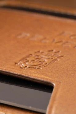 Slim Vintage Gold Leather Cardholder Wallet