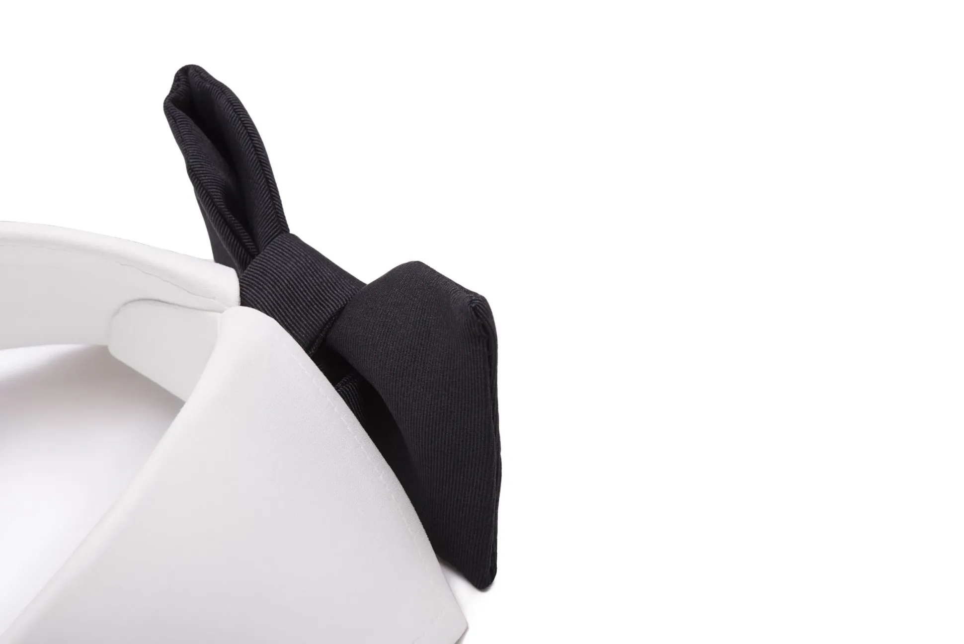Small Black Single-End Silk Moiré Bow Tie