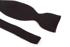 Small Black Single End Silk Satin Bow Tie