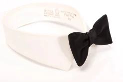 Small Black Single End Silk Satin Bow Tie