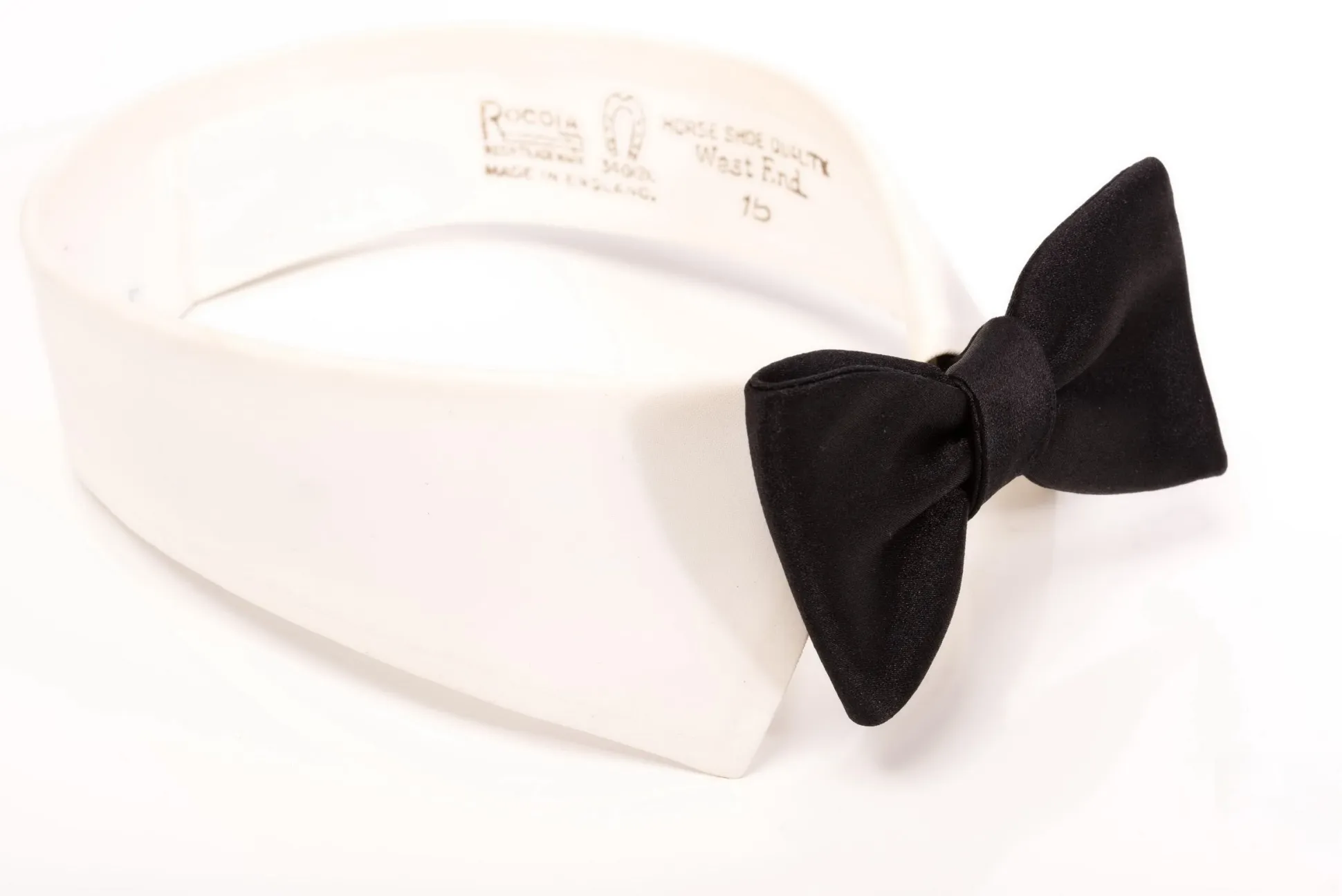 Small Black Single End Silk Satin Bow Tie