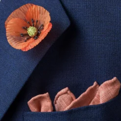 Small Orange Poppy Silk Boutonnière Flower