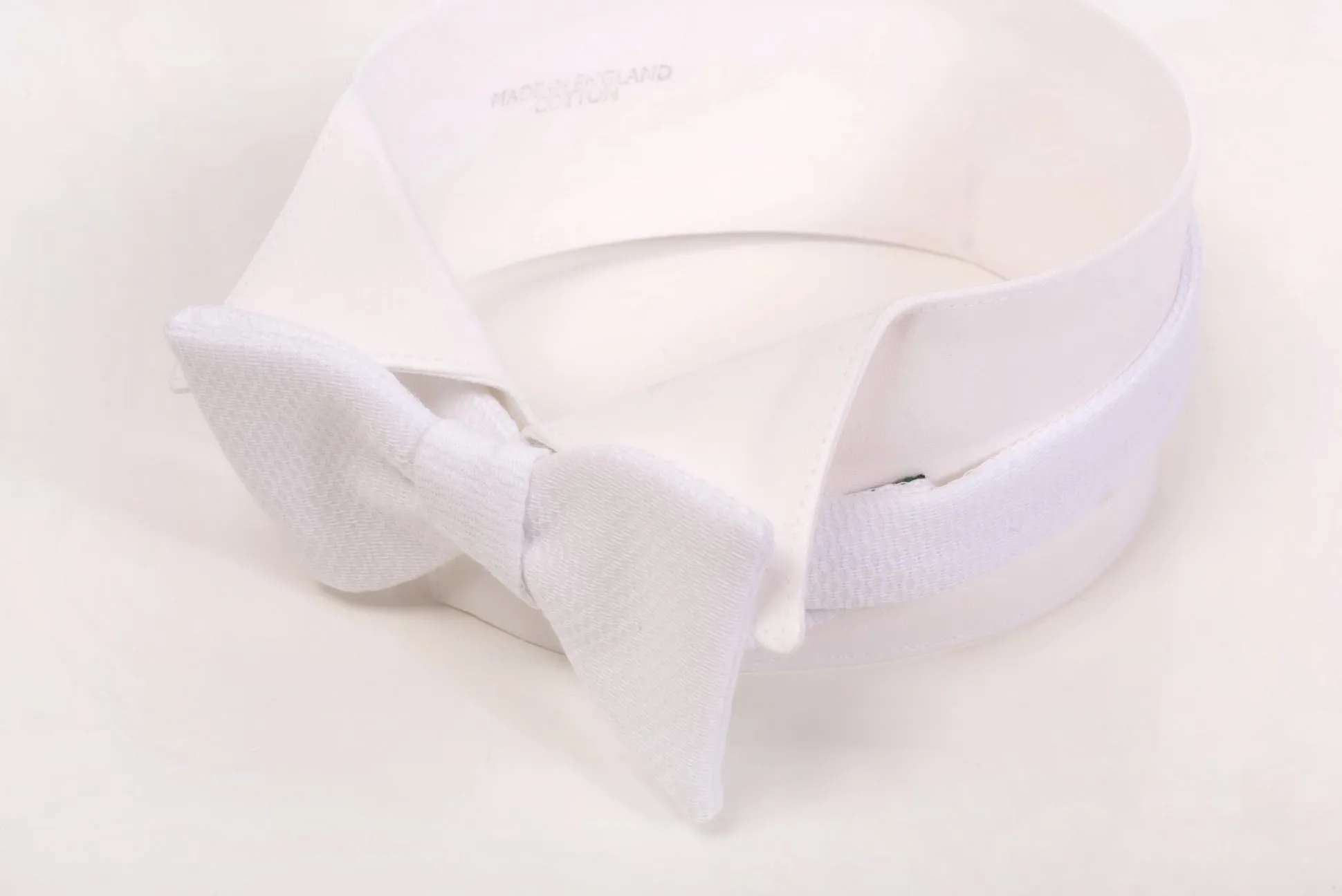 Small White Single-End Marcella Pique Bow Tie