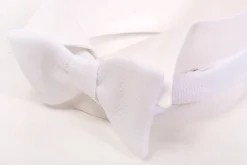 Small White Single-End Marcella Pique Bow Tie