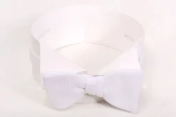 Small White Single-End Marcella Pique Bow Tie