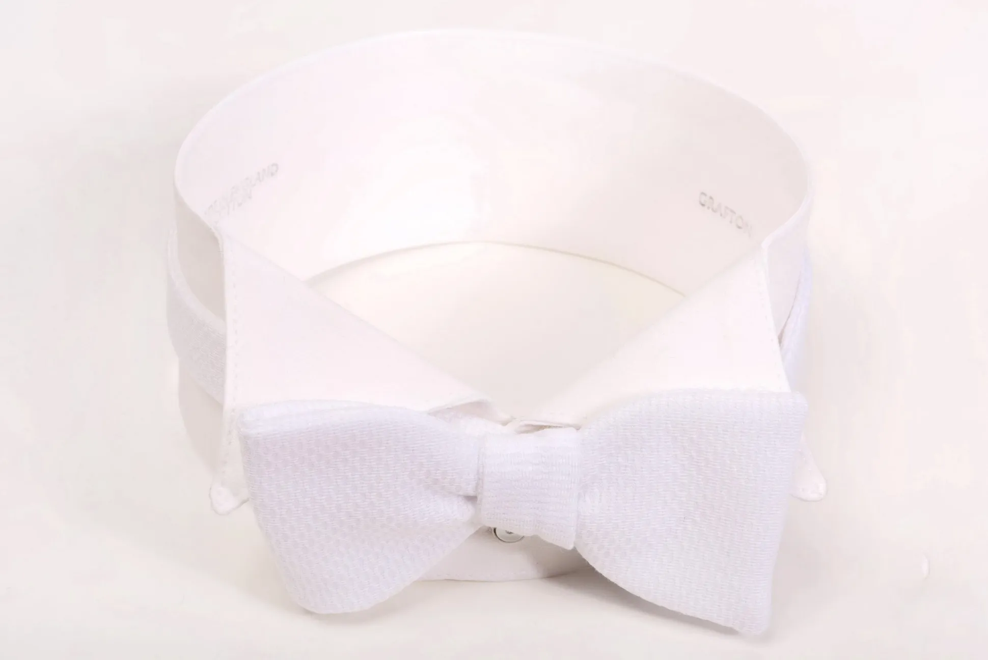 Small White Single-End Marcella Pique Bow Tie
