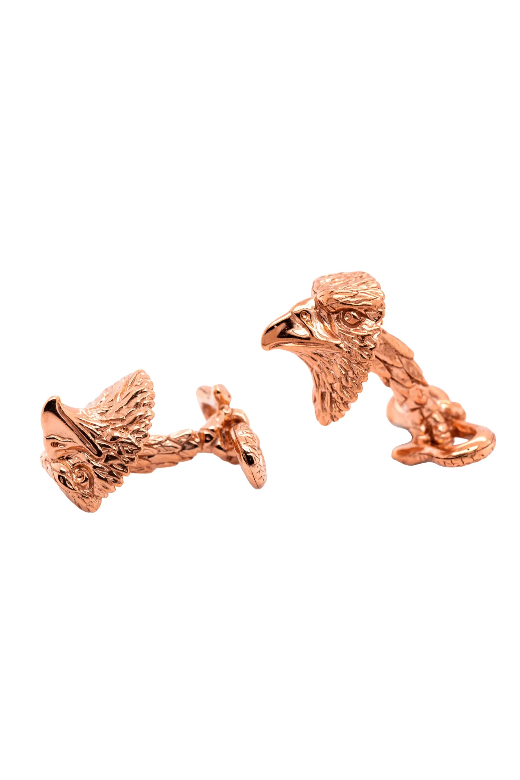 Solid Rose Gold Eagle & Snake Cufflinks