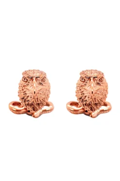 Solid Rose Gold Eagle & Snake Cufflinks