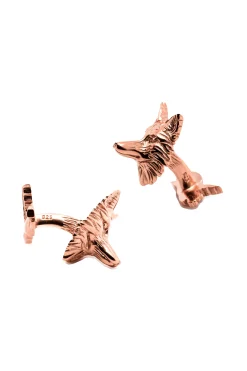 Solid Rose Gold Fox & Goose Cufflinks