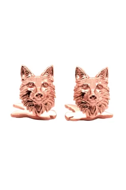 Solid Rose Gold Fox & Goose Cufflinks