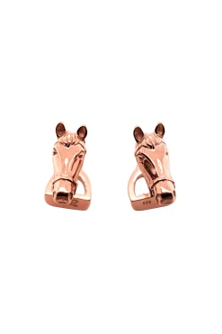 Solid Rose Gold Horse & Stirrup Cufflinks