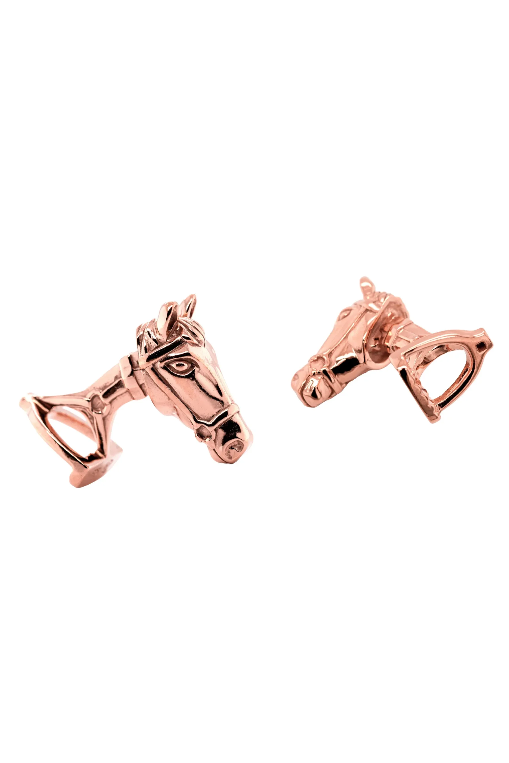 Solid Rose Gold Horse & Stirrup Cufflinks