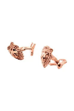 Solid Rose Gold Lion & Gazelle Cufflinks