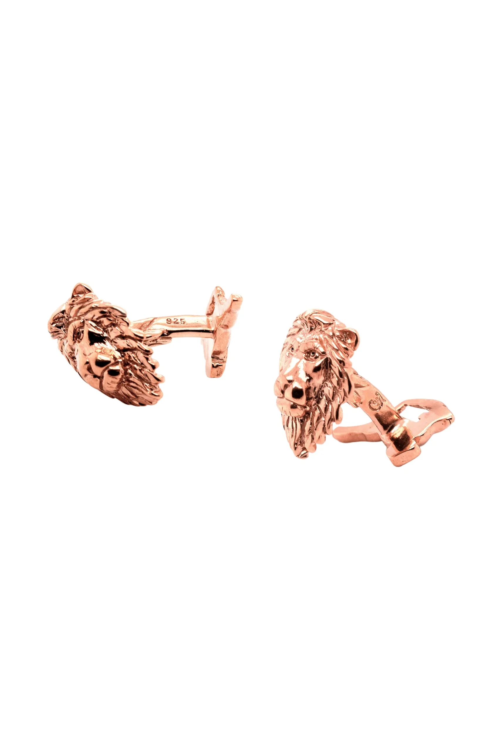 Solid Rose Gold Lion & Gazelle Cufflinks