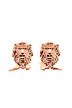 Solid Rose Gold Lion & Gazelle Cufflinks