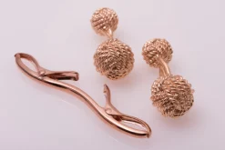 Solid Rose Gold Monkey Fist Knot Cufflinks