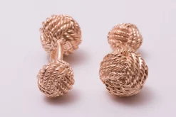 Solid Rose Gold Monkey Fist Knot Cufflinks
