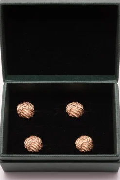 Solid Rose Gold Monkey Fist Knot Studs
