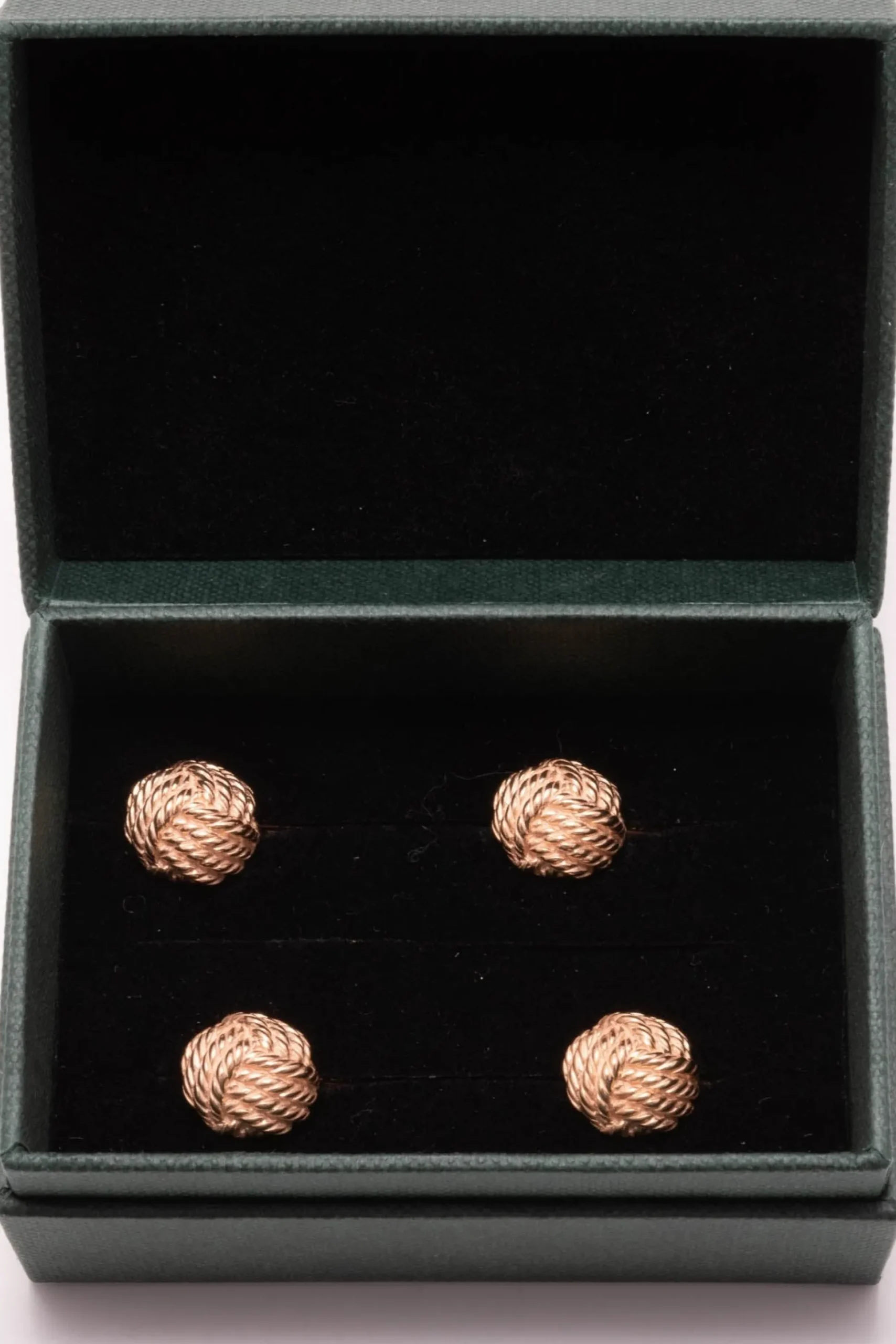 Solid Rose Gold Monkey Fist Knot Studs