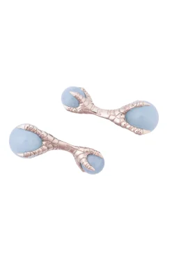 Solid White Gold Eagle Claw with Ball Cufflinks
