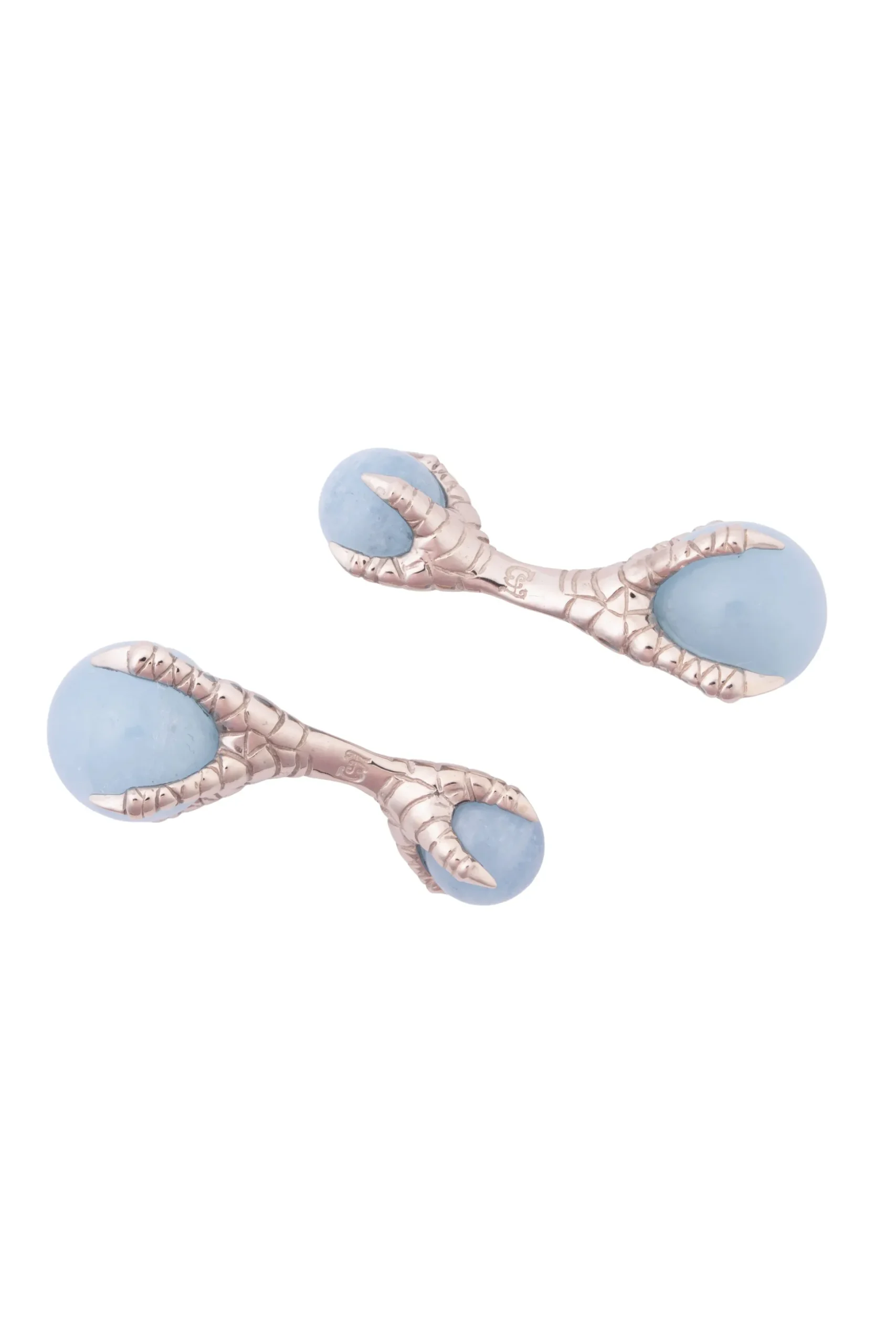 Solid White Gold Eagle Claw with Ball Cufflinks