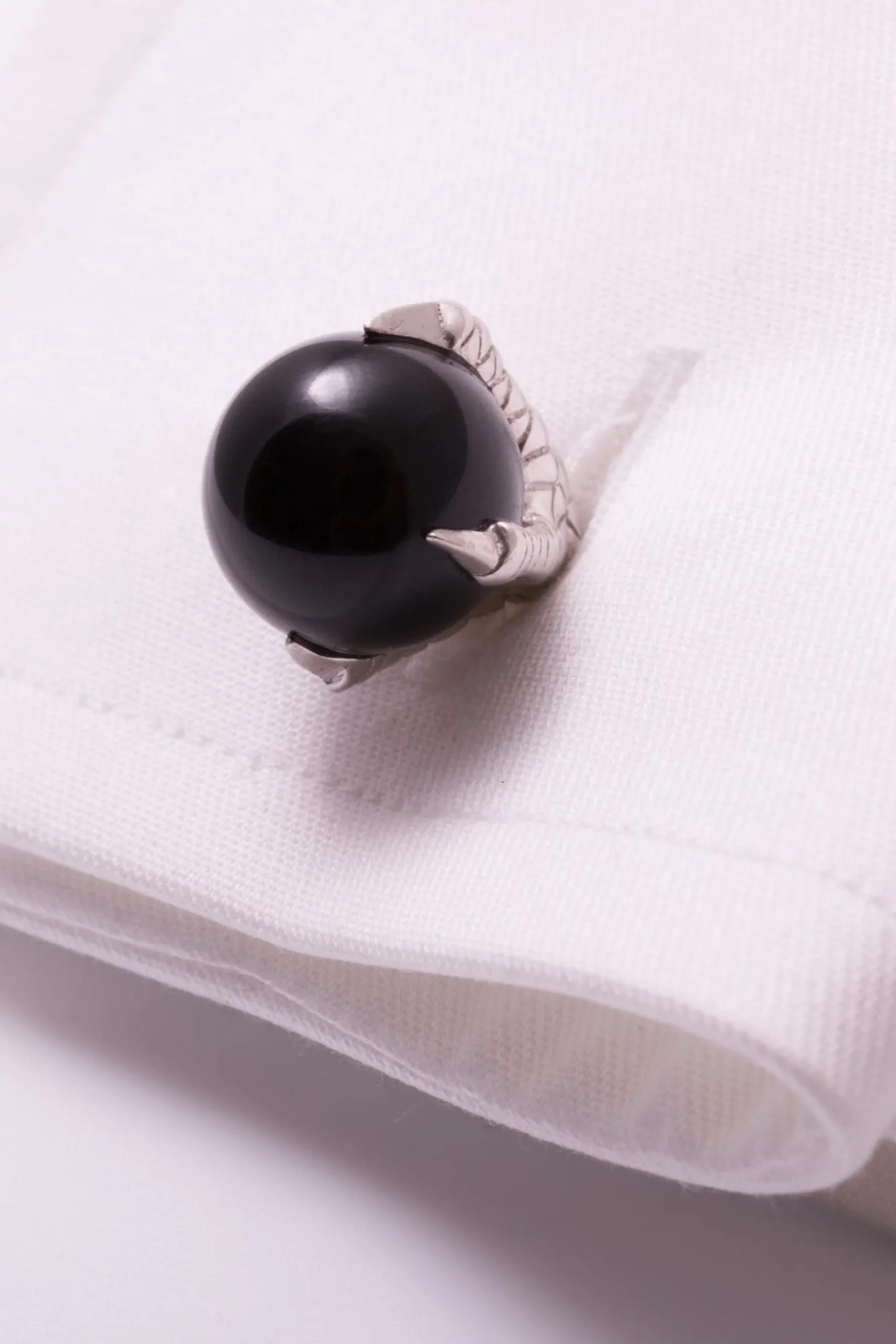 Solid White Gold Eagle Claw with Ball Cufflinks