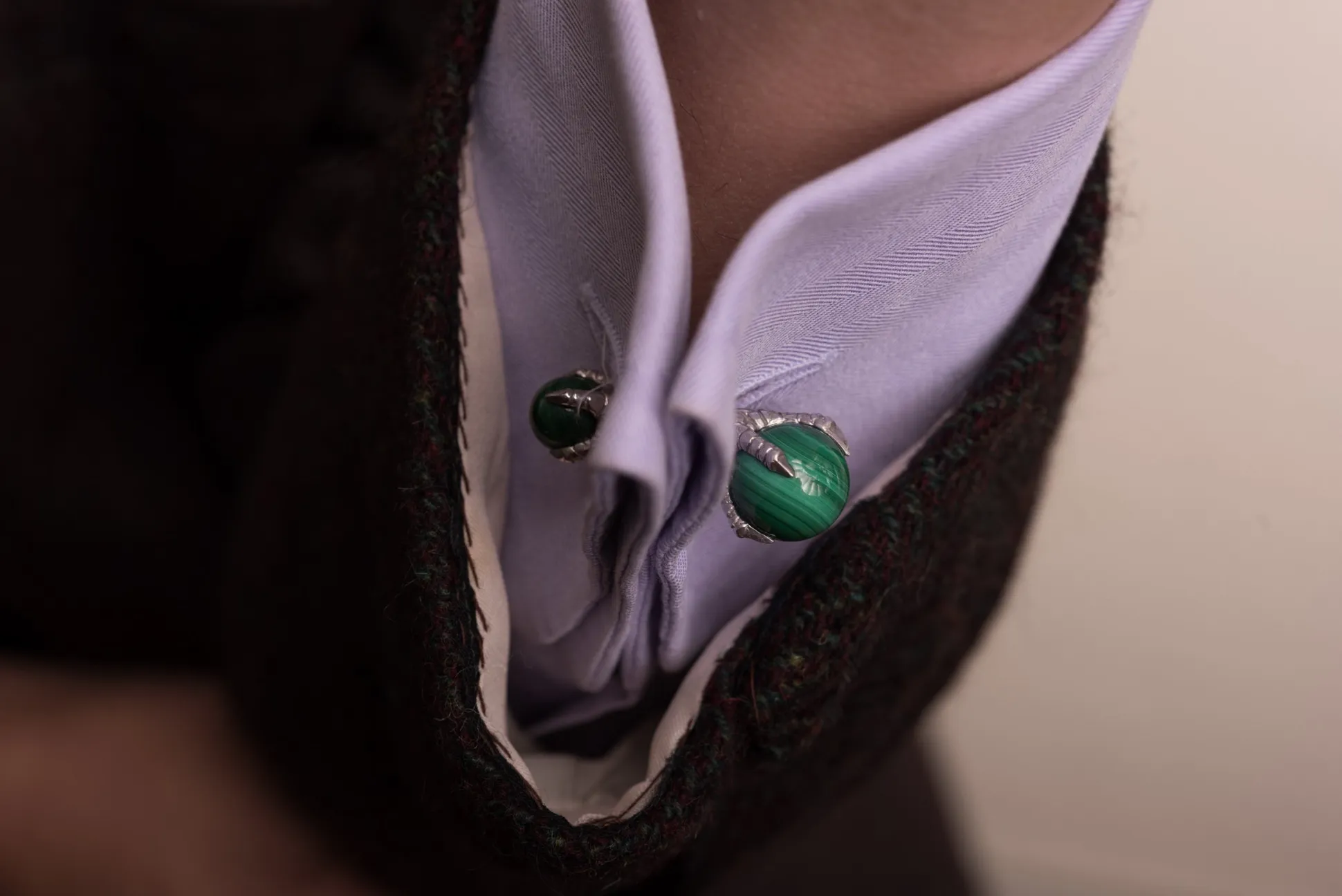 Solid White Gold Eagle Claw with Ball Cufflinks